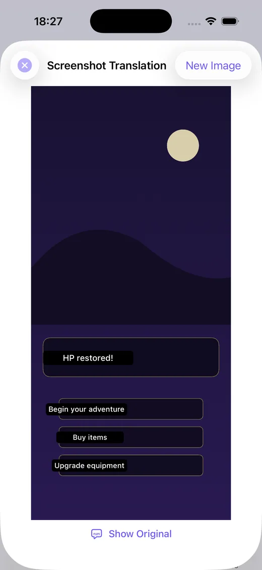 Screenshot translation